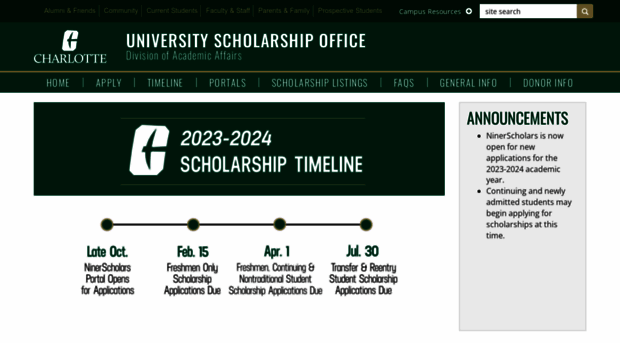 scholarships.uncc.edu