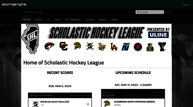 scholastichockeyleague.org