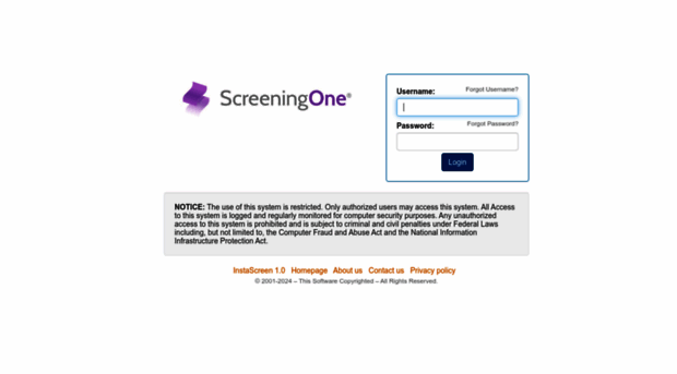 screeningone.instascreen.net