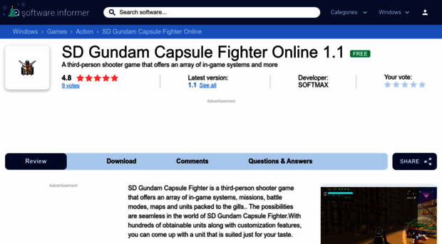 sd-gundam-capsule-fighter-online.software.informer.com