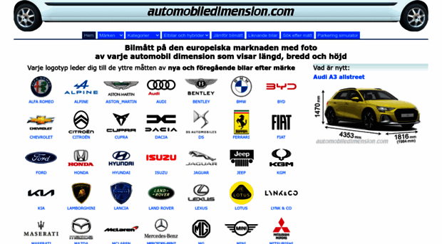 se.automobiledimension.com