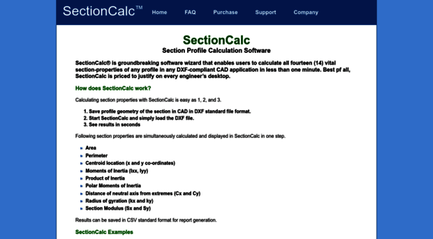 sectioncalc.com