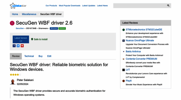 secugen-wbf-driver.updatestar.com