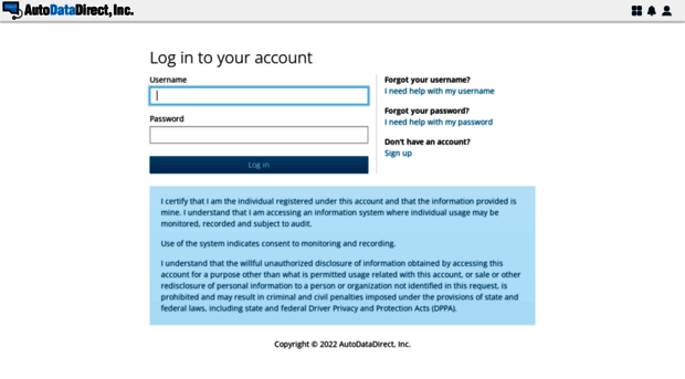 secure.add123.com - Auto Data Direct - Login - Secure Add 123