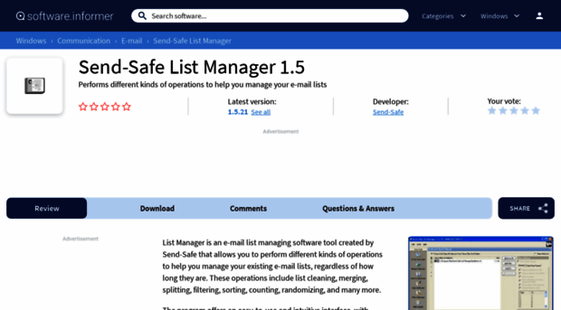 send-safe-list-manager.software.informer.com