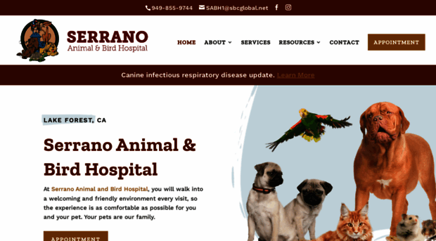 serranoanimalandbirdhospital.com