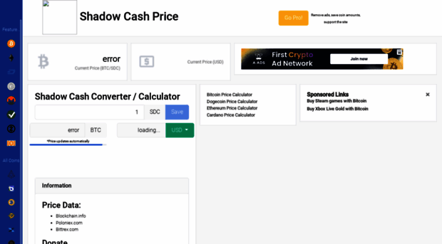 shadowcash.price.exchange