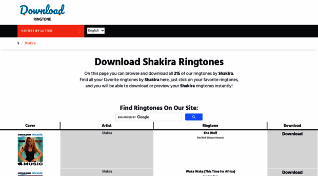 shakira.download-ringtone.com