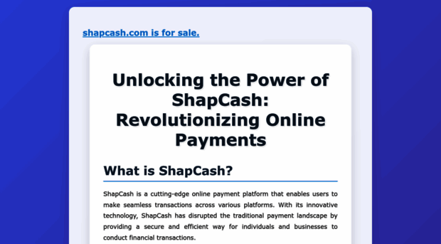 shapcash.com