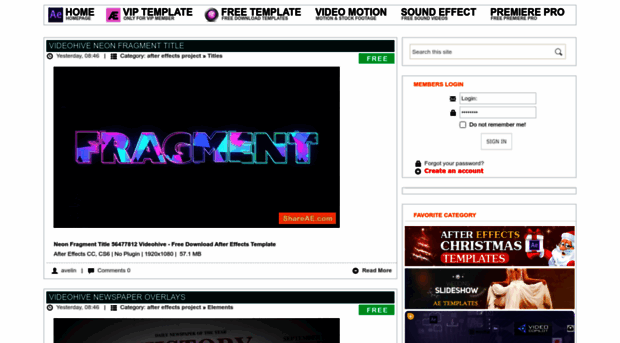 download premium after effects templates shareae