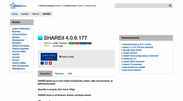 shareit.updatestar.com