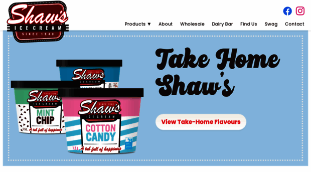 shawsicecream.com