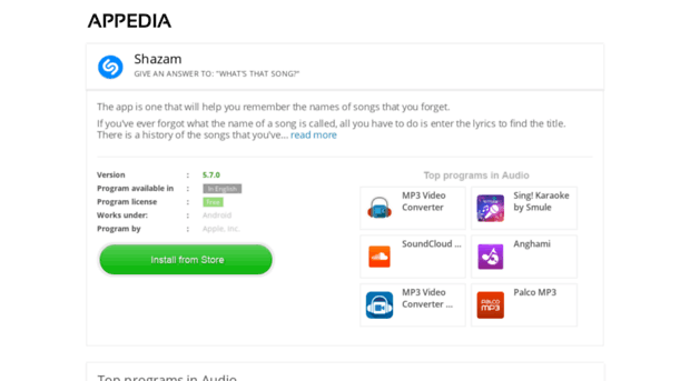 shazam.appedia.net