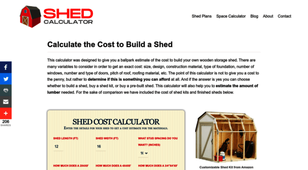 shedcalculator.com