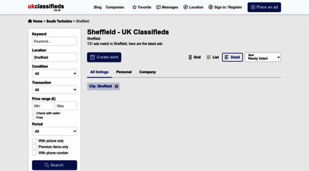 sheffield.ukclassifieds.co.uk