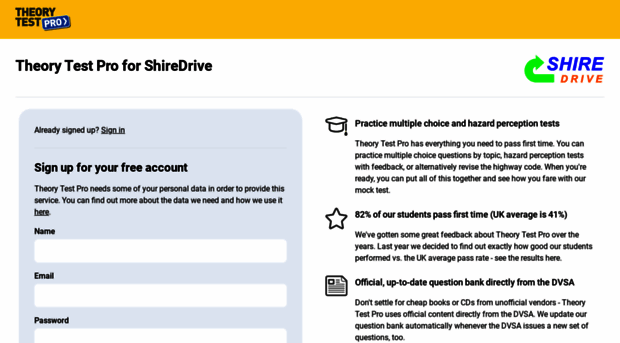 shiredrive.theorytestpro.co.uk