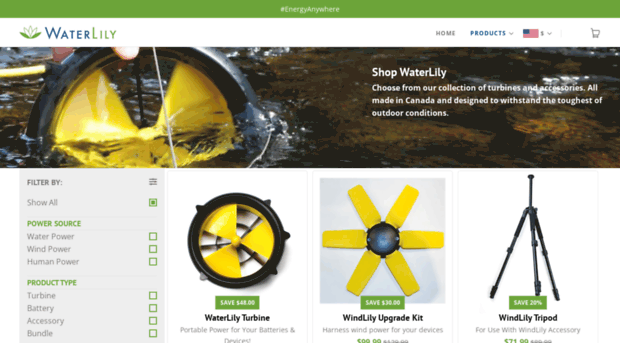 shop.waterlilyturbine.com