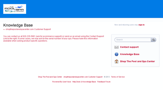 shopthepoolandspacenter.uservoice.com