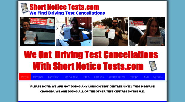 shortnoticetests.com