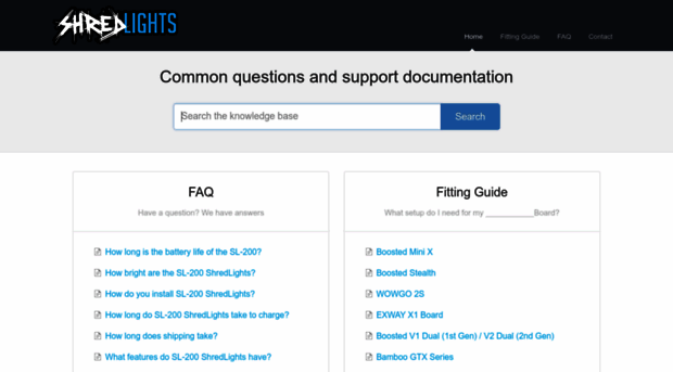 shredlights.helpscoutdocs.com