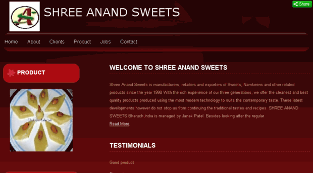 shreeanandsweets.com