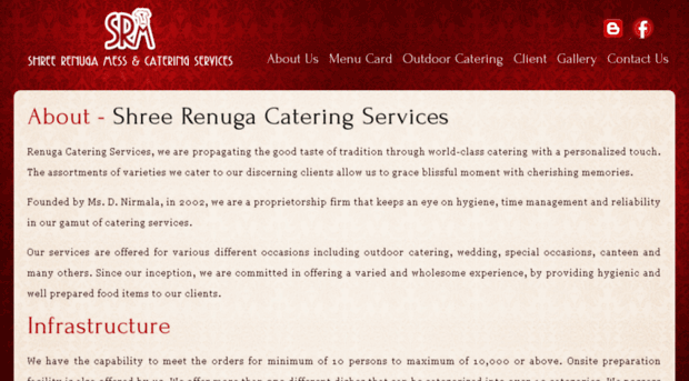 shreerenugacatering.com