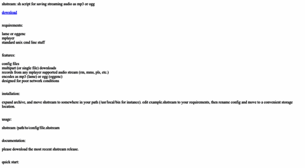 shstream.sf.net