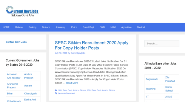 sikkim.currentgovtjobs.com