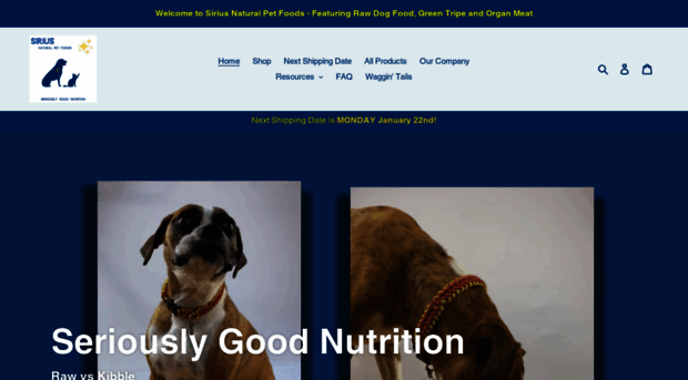 siriusnaturalpetfoods.com