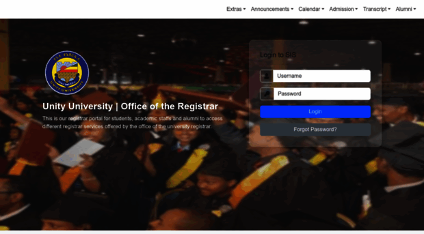 sis.uu.edu.et - Login - Unity University Stude... - Sis Uu