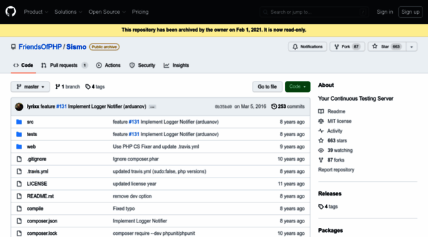 sismo.symfony.com