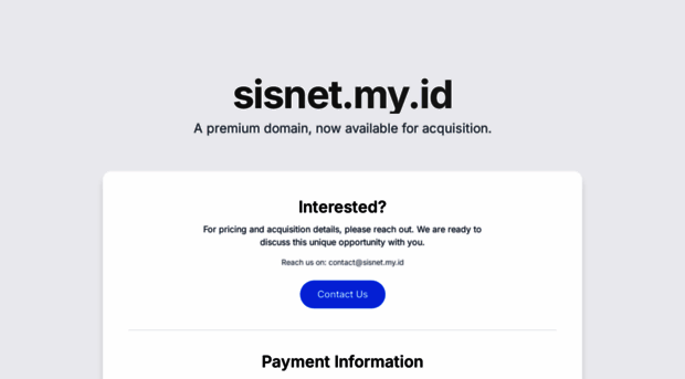 sisnet.my.id - Domain For Sale: sisnet.my.id - Sisnet