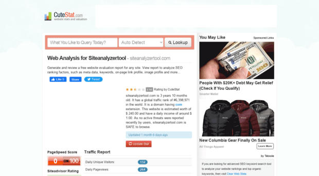 siteanalyzertool.com.cutestat.com