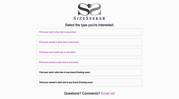 sizeseeker.com