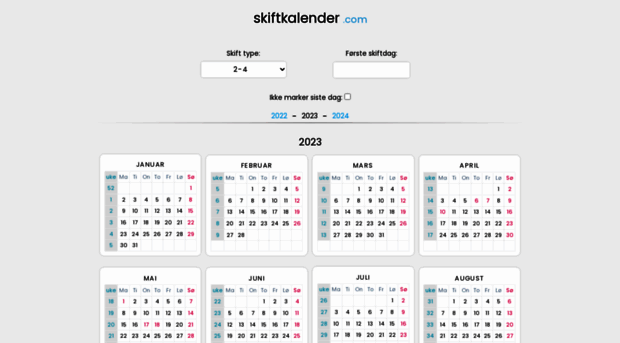 skiftkalender.com