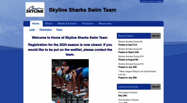 skylinesharksswim.org