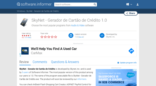 skynet-gerador-de-cart-o-de-cr-dito.software.informer.com