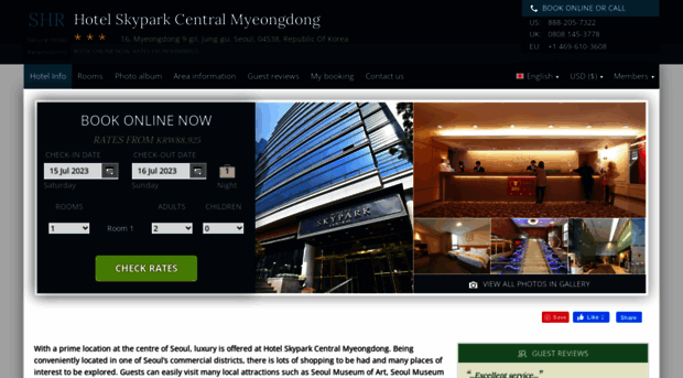 skyparkcentralmyeongdonghotel.com