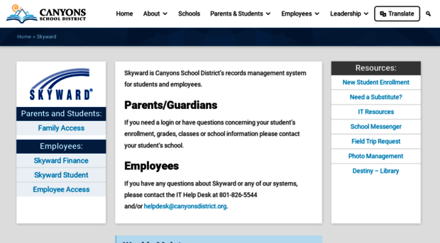 skyward.canyonsdistrict.org