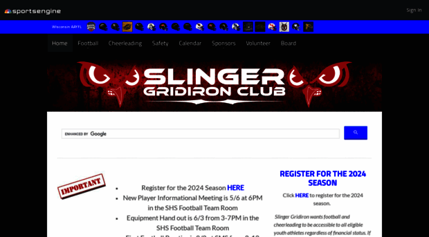 slingergridiron.com