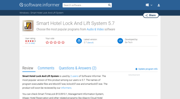 smart-hotel-lock-and-lift-system.software.informer.com