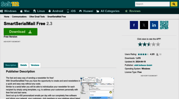 smartserialmail-free.soft112.com