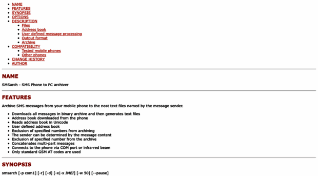 smsarch.sourceforge.net