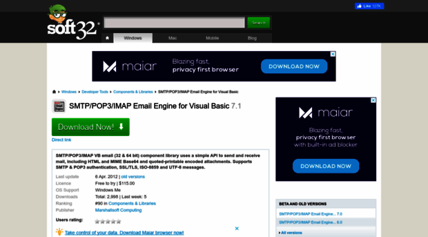 smtp-pop3-imap-email-engine-for-visual-basic.soft32.com