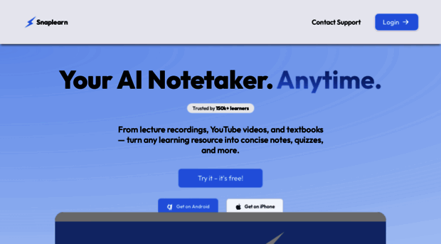 snaplearn.tech - Snaplearn | Your AI Notetaker ... - Snaplearn