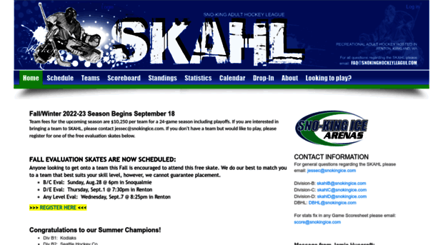 snokinghockeyleague.com