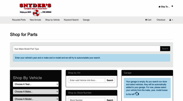 snyderssalvage.autopartsearch.com