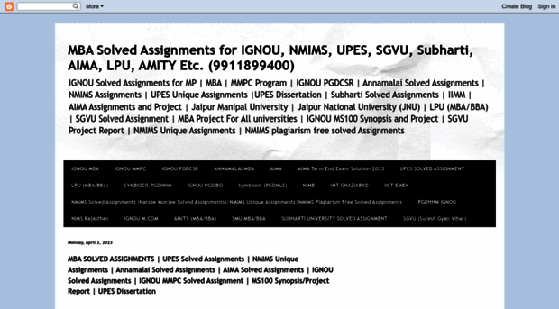 solvedmbaassignments.com