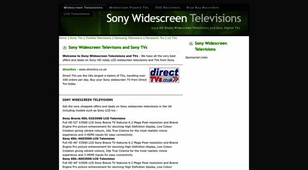 sonytvs.widescreentelevisions.co.uk