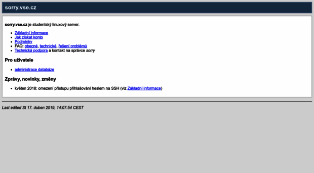 sorry.vse.cz